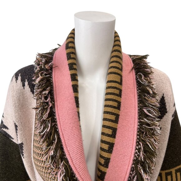 $3590 Alanui Brown Pink Saguaro Lovers Icon Cardigan Belted Sweater size XS - Picture 4 of 10